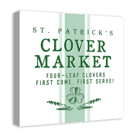 St. Patrick's Clover Market Canvas Wall Art